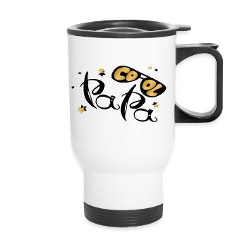 Papa cool - Tasse isotherme avec poignée - blanc - Devant