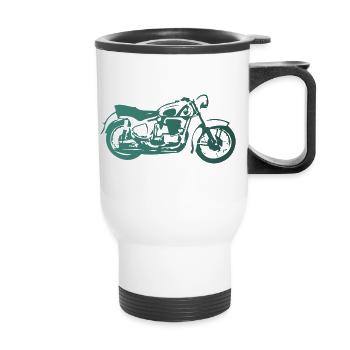 DDR Motorrad Sport AWO - Thermobecher mit Tragegriff - Weiß - Vorne