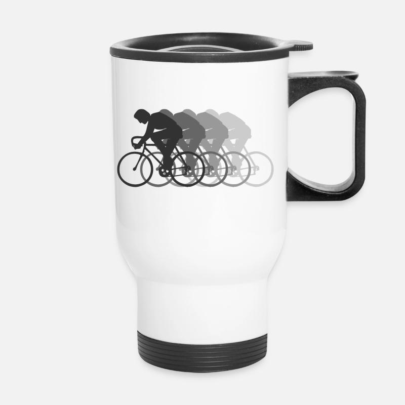 rennrad racing wheel vélo - Thermal mug with handle - white