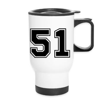 51 - Thermobecher mit Tragegriff - Weiß - Vorne