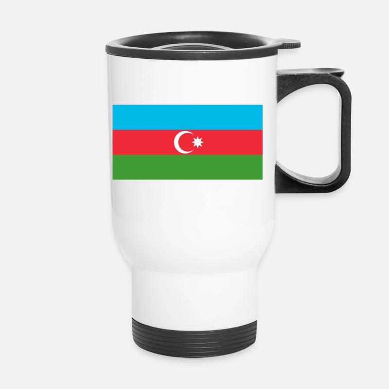 Flag of Azerbaijan - Thermobecher mit Tragegriff - Weiß