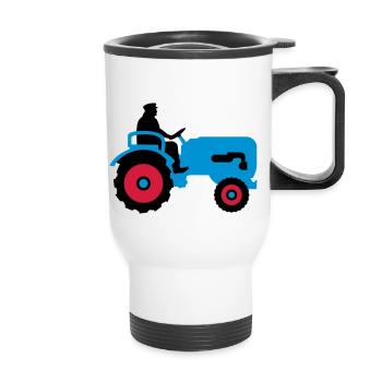 bauer_mit_traktor_032013_b_3c - Thermal mug with handle - white - Front