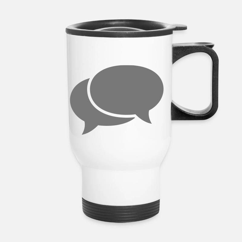 speech bubbles - Thermal mug with handle - white