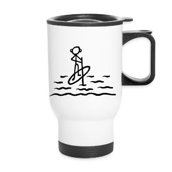 Paddling SUP - Thermal mug with handle - white - Front