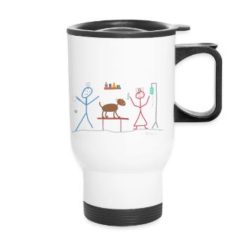 Veterinarian Dog Pet Medicine Doctor Animal Keeper - Thermal mug with handle - white - Front