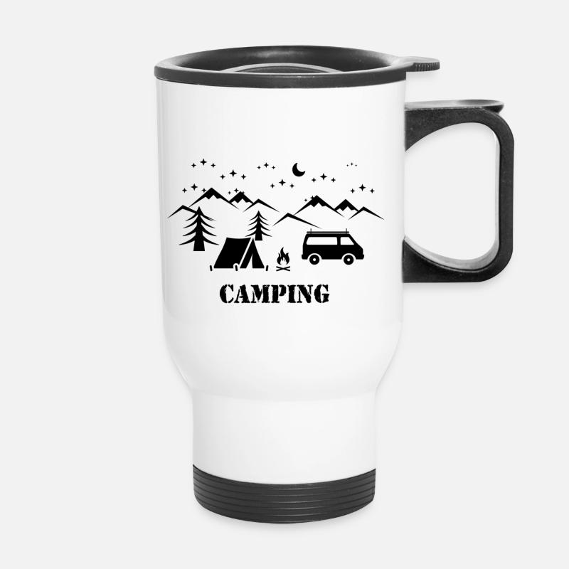 Outdoor Camping love - Thermal mug with handle - white