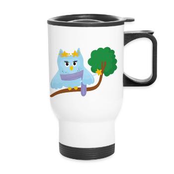 Fata Gufo - Tazza termica con manico per il trasporto - bianco - Fronte