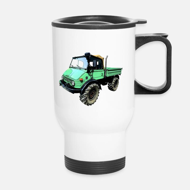 unimog 406 - Thermobecher mit Tragegriff - Weiß