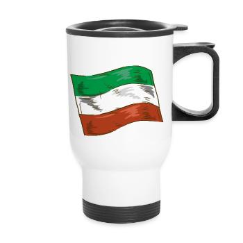 Italie Drapeau Vintage Drapeau Italien Occasion Look - Tasse isotherme avec poignée - blanc - Devant