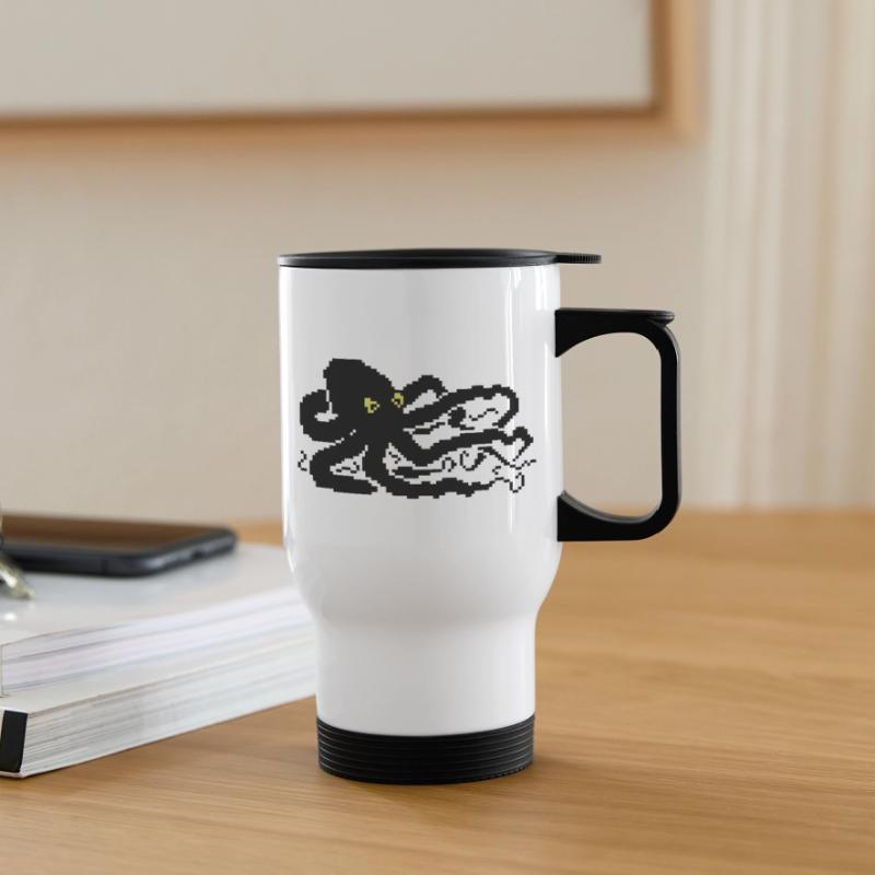 Pieuvre pixel 8 bits Tasse isotherme avec poignée