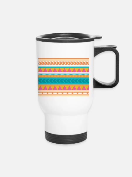 the Indian pattern - Thermobecher mit Tragegriff - Weiß