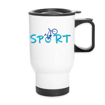 Sport - Thermobecher mit Tragegriff - Weiß - Vorne
