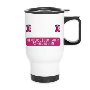 Agent féminin Bien faire les choses du premier coup - Tasse isotherme avec poignée - blanc - Devant