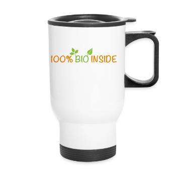 Intérieur 100% Bio - 100% naturel - Tasse isotherme avec poignée - blanc - Devant
