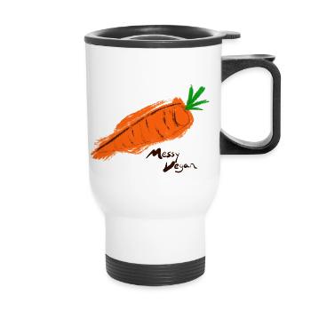 The Messy Vegan series - carrot - Thermal mug with handle - white - Front
