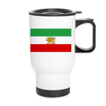 Lion et Soleil Drapeau iranien - Tasse isotherme avec poignée - blanc - Devant