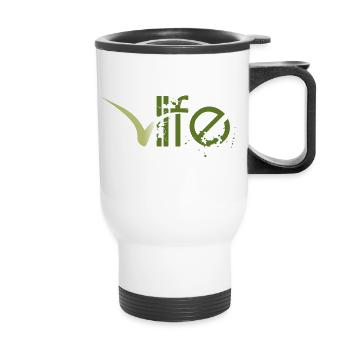logo - Tasse isotherme avec poignée - blanc - Devant