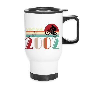 Vintage Geburtstag Retro Sonnenuntergang Design - Thermobecher mit Tragegriff - Weiß - Vorne