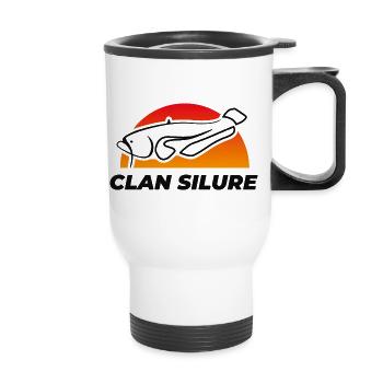 Clan Silure Wear - Design modern bunt schwarz - Thermobecher mit Tragegriff - Weiß - Vorne