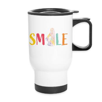 Smile - Sneaker coloré - cool - Sport - Danse - Danse - Tasse isotherme avec poignée - blanc - Devant