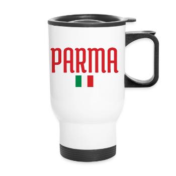 Parma Italien Flagge Design - Thermobecher mit Tragegriff - Weiß - Vorne