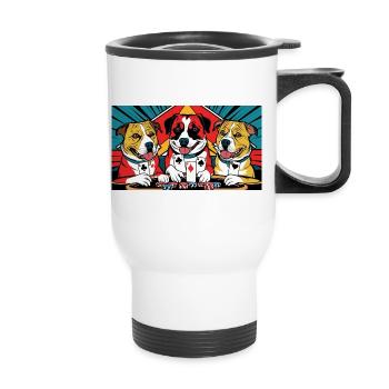 Drôles de chiens - Tasse isotherme avec poignée - blanc - Devant