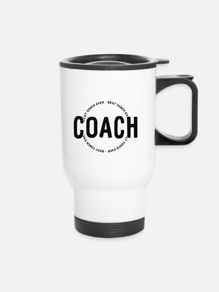 Best Coach Ever - Trainer - Training - Thermobecher mit Tragegriff - Weiß