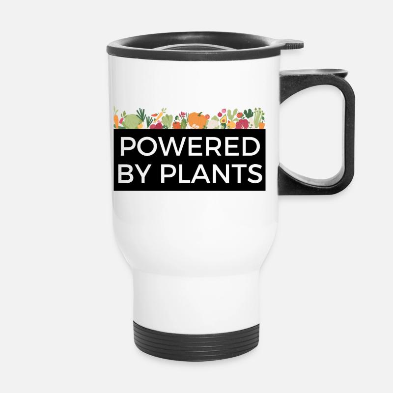 Powered by Plants Tee Design Veggie - Thermobecher mit Tragegriff - Weiß