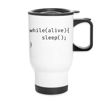 while(alive){ sleep(); Memes - Thermal mug with handle - white - Front