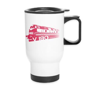 Diesellok V180 Reichsbahn - Thermobecher mit Tragegriff - Weiß - Vorne