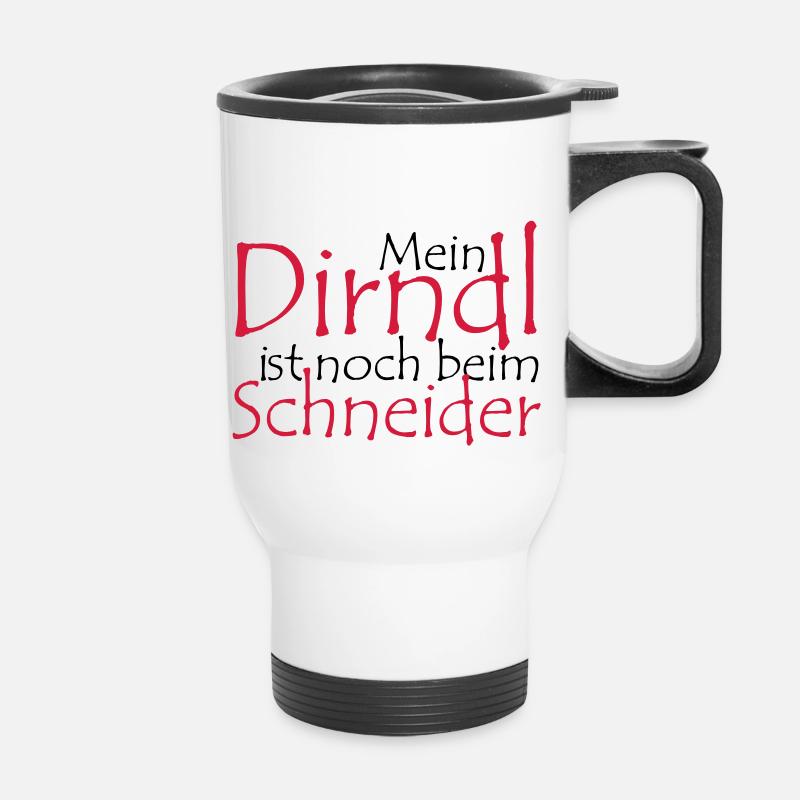 My Dirndl is still at the tailor - Thermal mug with handle - white