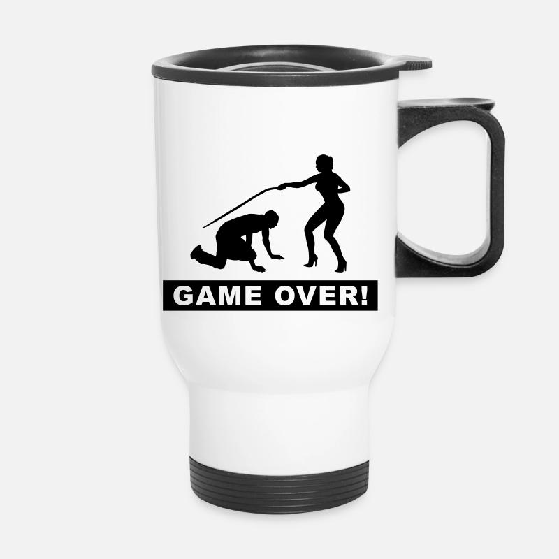 cerf la nuit - Tasse isotherme avec poignée - blanc