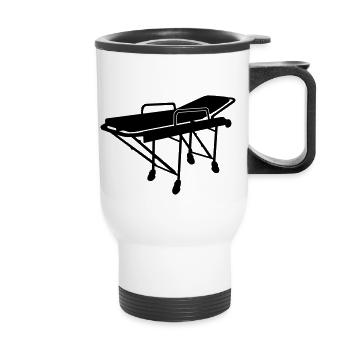 civières_ de_ sauvetage_b1 - Tasse isotherme avec poignée - blanc - Devant
