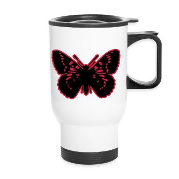 Schmetterlinge: Melitaea Cynthia - Thermal mug with handle - white - Front