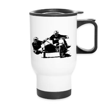Sidecar Moto Cross - Thermobecher mit Tragegriff - Weiß - Vorne