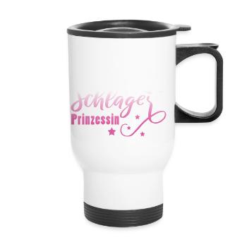 Schlagerprinzessin Schlagerfan Schlager Geschenk - Thermobecher mit Tragegriff - Weiß - Vorne