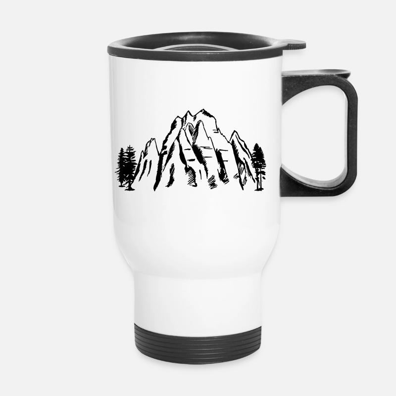 Montagnes, montagnes - Tasse isotherme avec poignée - blanc