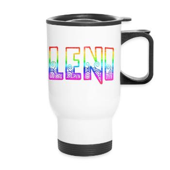 leni rs regenbogen - Thermobecher mit Tragegriff - Weiß - Vorne