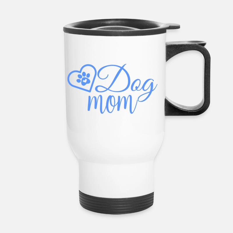 Dog Mom - Thermobecher mit Tragegriff - Weiß