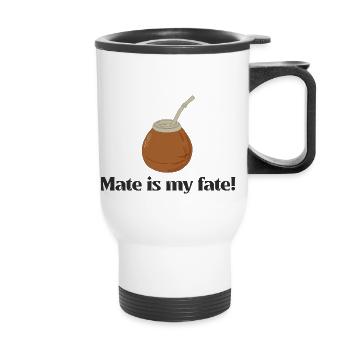 Mate is my fate - Thermal mug with handle - white - Front
