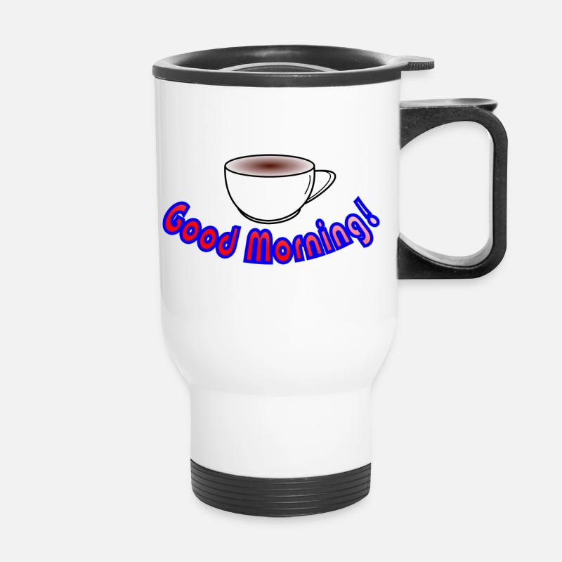 Good morning - Thermal mug with handle - white