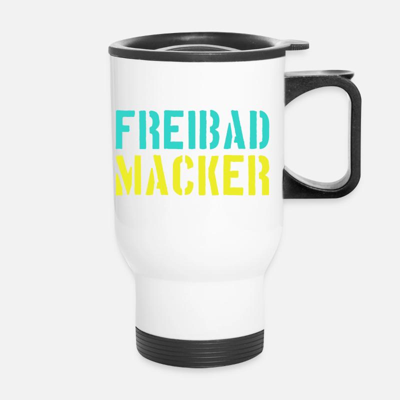 Funny! 😎 Freibad Macker - Ideal for hot summers - Thermal mug with handle - white