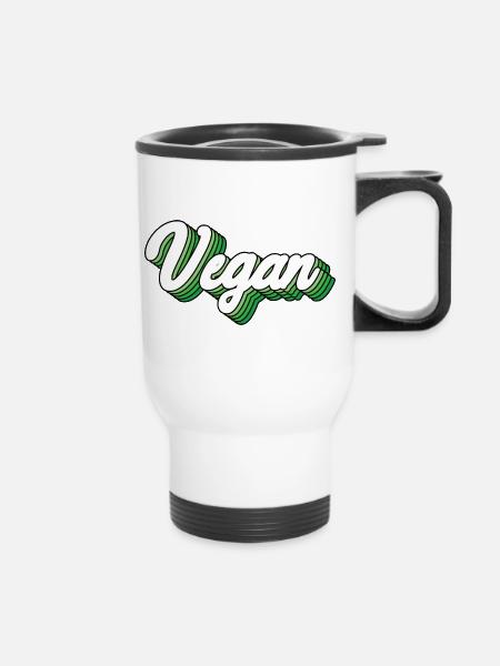 Vegan - Thermobecher mit Tragegriff - Weiß