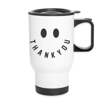 thank you - Thermobecher mit Tragegriff - Weiß - Vorne