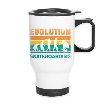 Evolution Skateboarding Skate Retro Streetwear - Thermal mug with handle - white - Front