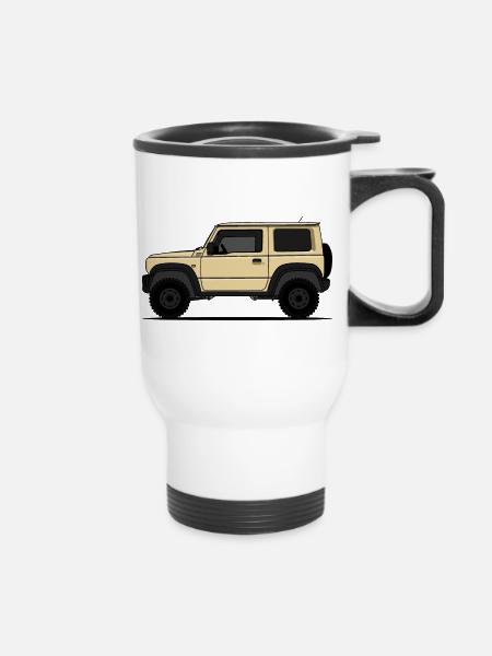 Jimny Beige - Thermobecher mit Tragegriff - Weiß