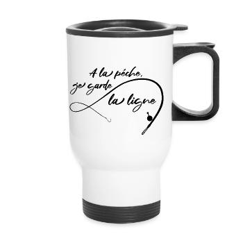 A la pêche - Tasse isotherme avec poignée - blanc - Devant