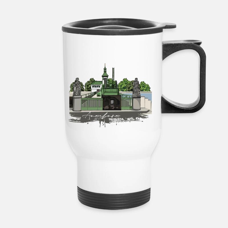 High Indulgence // High Customs // Augsburg // Illustration - Thermal mug with handle - white