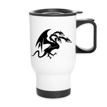 Dragon 3 Head - Thermal mug with handle - white - Front