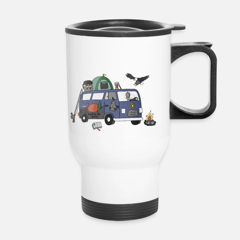 Wild and free Camper - Thermobecher mit Tragegriff - Weiß